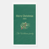 Einfache und elegante botanische Weihnachten Napki Serviette (Vorderseite)