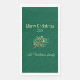 Einfache und elegante botanische Weihnachten Napki Serviette