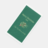 Einfache und elegante botanische Weihnachten Napki Serviette (Ecke)