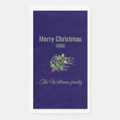 Einfache und elegante botanische Weihnachten Napki Serviette (Vorderseite)