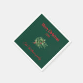 Einfache und elegante botanische Weihnachten Serviette (Ecke)
