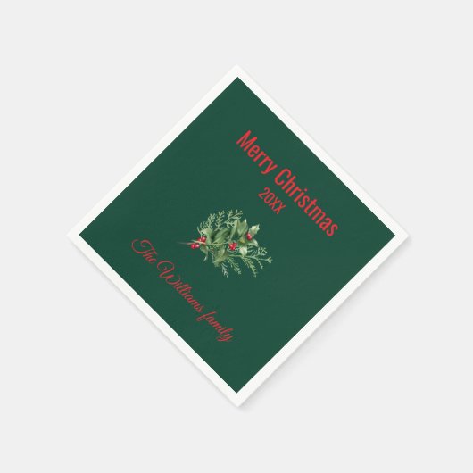 Einfache und elegante botanische Weihnachten Serviette (Ecke)