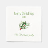 Einfache und elegante botanische Weihnachten Serviette (Vorderseite)