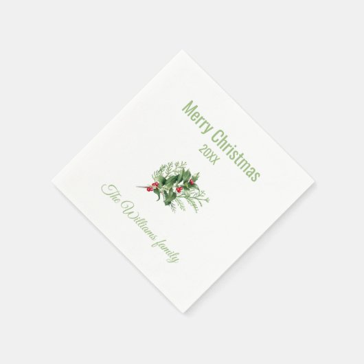 Einfache und elegante botanische Weihnachten Serviette (Ecke)