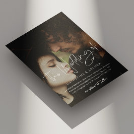 Einfache und elegante Brick Overlay-Foto Hochzeit Einladung