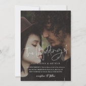 Einfache und elegante Brick Overlay-Foto Hochzeit Einladung (Vorderseite)