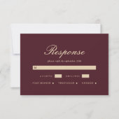 Einfache und elegante Burgundy Wedding RSVP Card (Vorderseite)