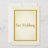 Einfache und elegante CREAM Gold Border Wedding Einladung (Vorderseite)