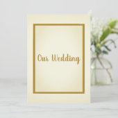 Einfache und elegante CREAM Gold Border Wedding Einladung (Stehend Vorderseite)