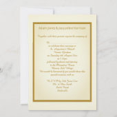 Einfache und elegante CREAM Gold Border Wedding Einladung (Rückseite)