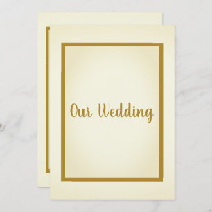 Einfache und elegante CREAM Gold Border Wedding Einladung