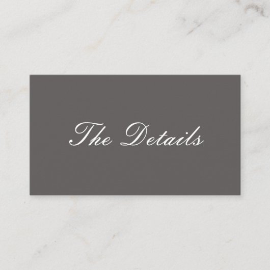 Einfache und elegante Details zu den Gast-Gängen b Begleitkarte (Vorderseite)