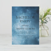 Einfache und elegante dunkelblaue Bachelor Party Einladung (Stehend Vorderseite)