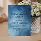 Einfache und elegante dunkelblaue Bachelor Party Einladung