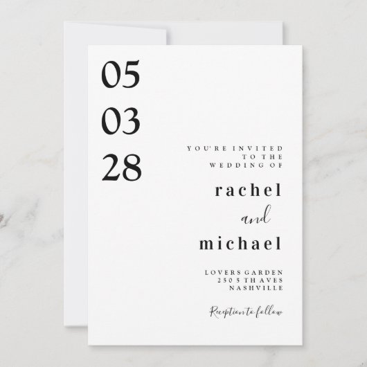 Einfache und elegante Einladung (Vorderseite)