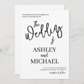 Einfache und elegante Einladung zur Hochzeit (Vorne/Hinten)