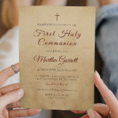 Einfache und elegante Erste Heilige Kommunion Einladung