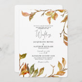 Einfache und elegante Fall Foliage Rounded Wedding Einladung (Vorne/Hinten)