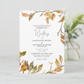 Einfache und elegante Fall Foliage Rounded Wedding Einladung (Stehend Vorderseite)