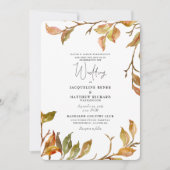 Einfache und elegante Fall Foliage Rounded Wedding Einladung (Vorderseite)
