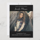 Einfache und elegante Foto Abschluss Einladung (Vorderseite)