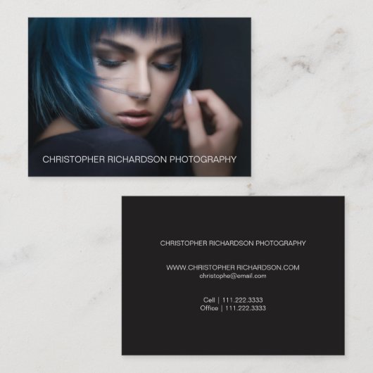 Einfache und elegante Fotografie Visitenkarte (Vorne/Hinten)