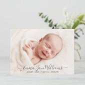 Einfache und elegante Geburtshinweis-Karte Ankündigung (Stehend Vorderseite)