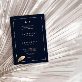 Einfache und elegante Gerahmte Hochzeit in Blue Go Einladung