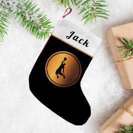 Einfache und elegante Gold Basketball Spieler Sein Kleiner Weihnachtsstrumpf