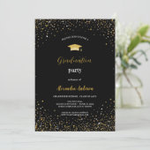 EINFACHE UND ELEGANTE GOLD- UND SCHWARZSCHULATIONS EINLADUNG (Stehend Vorderseite)