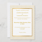 EINFACHE UND ELEGANTE GOLD WEISSE HEXAGONPATTERIN EINLADUNG (Vorderseite)