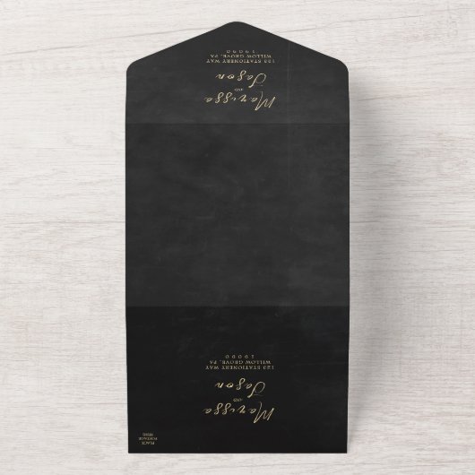 Einfache und elegante Goldene Hochzeit All In One Einladung (Außenbereich)