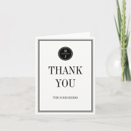 Einfache und elegante Hochzeit danken Ihnen zu Dankeskarte