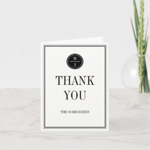 Einfache und elegante Hochzeit danken Ihnen zu Dankeskarte