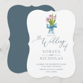 Einfache und elegante Hochzeit der Wasserfarben Einladung