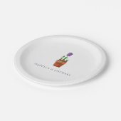 Einfache und elegante Hochzeit der Wasserfarben Pappteller (Schrägansicht)