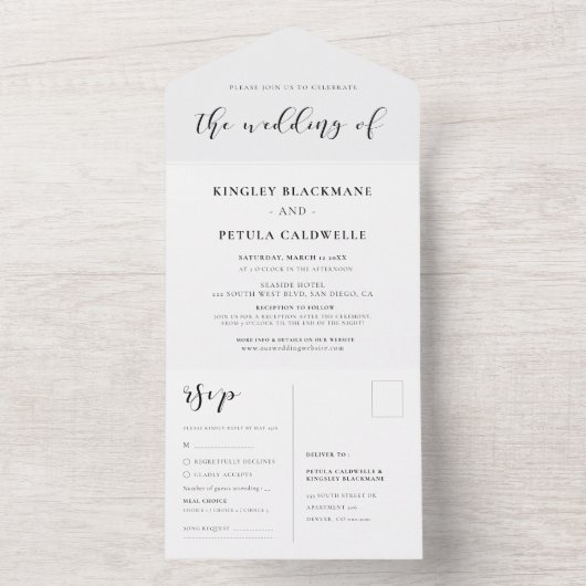 Einfache und elegante Hochzeit in einer Einladung (Innen Boden)