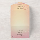 Einfache und elegante Hochzeit in Gelb und Rosa All In One Einladung (Außenbereich)