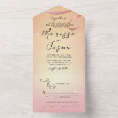 Einfache und elegante Hochzeit in Gelb und Rosa All In One Einladung (Innen Boden)