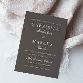Einfache und elegante Hochzeit in Grau und Weiß Einladung