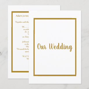 Einfache und elegante Hochzeit mit weißem Gold Einladung