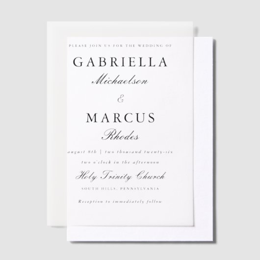 Einfache und elegante Hochzeit Pergament Einladungen (Versetzt)