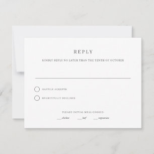 Einfache und elegante Hochzeits-RSVP-Antwortkarte Einladung