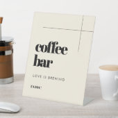 Einfache und elegante Hochzeitscoffee Bar Sockelschild (In SItu)