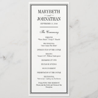 Einfache und elegante Hochzeitsfeier Programm