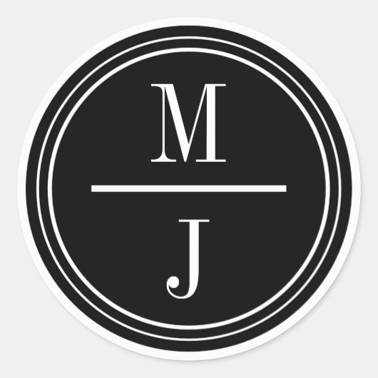 Einfache und elegante Hochzeitstickerin Runder Aufkleber (Vorderseite)