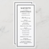 Einfache und elegante Hochzeitszeremonie Programmk Programm (Vorne/Hinten)