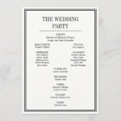 Einfache und elegante Hochzeitszeremonie Programmk Programm (Rückseite)