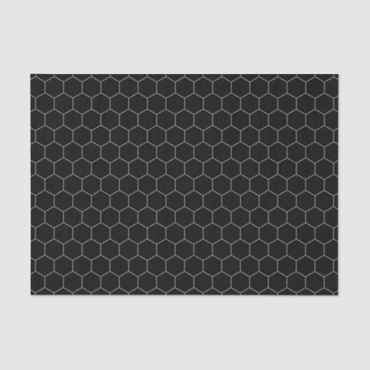 Einfache und elegante Honeycomb-Muster Schwarz & G Seidenpapier (Vorderseite)