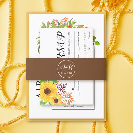 Einfache und elegante Initialen braune Hochzeit Einladungsbanderole